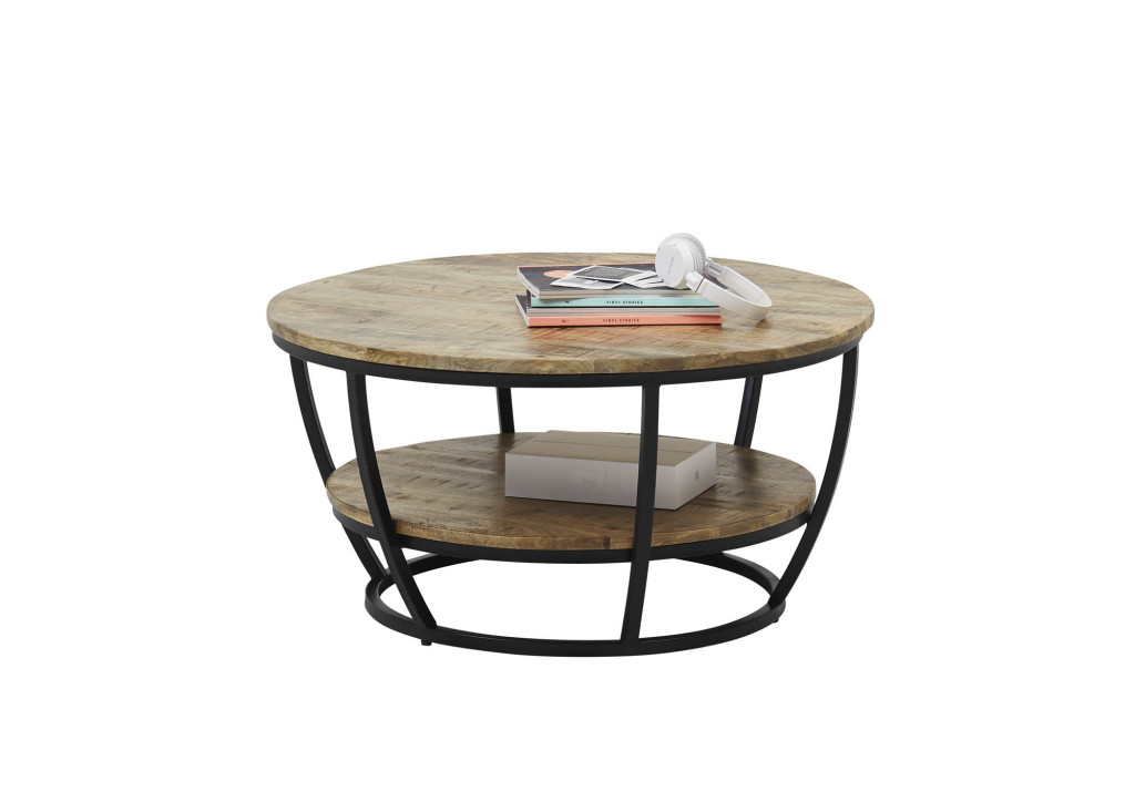 Couchtisch Jeniece - mit Ablage - aus Mangoholz