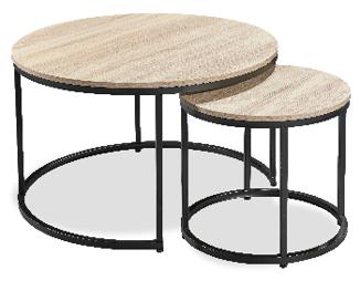 Couchtisch Gonzalo 2 - 2er Set - D/H 80x42 und 60x38cm