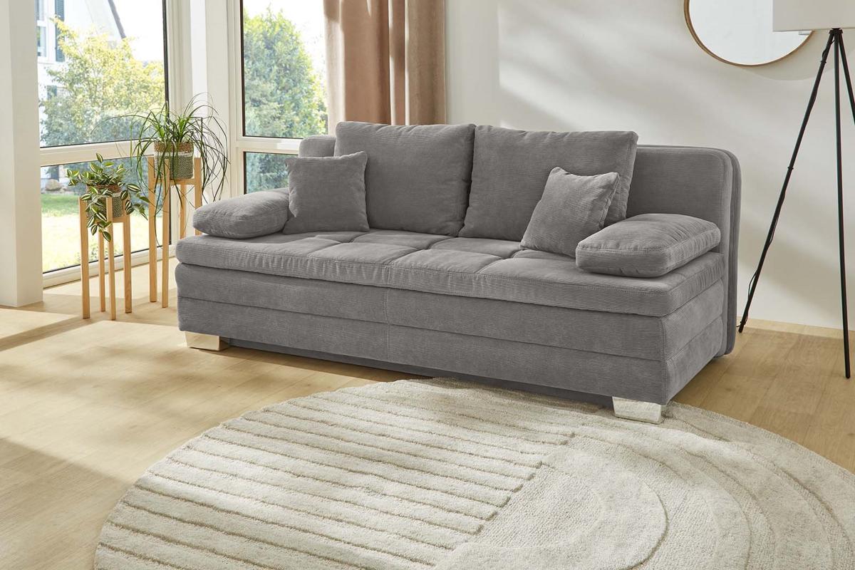 Schlafsofa Lamilla - Bett und Bettkasten, Topper, LF ca. 203x160cm
